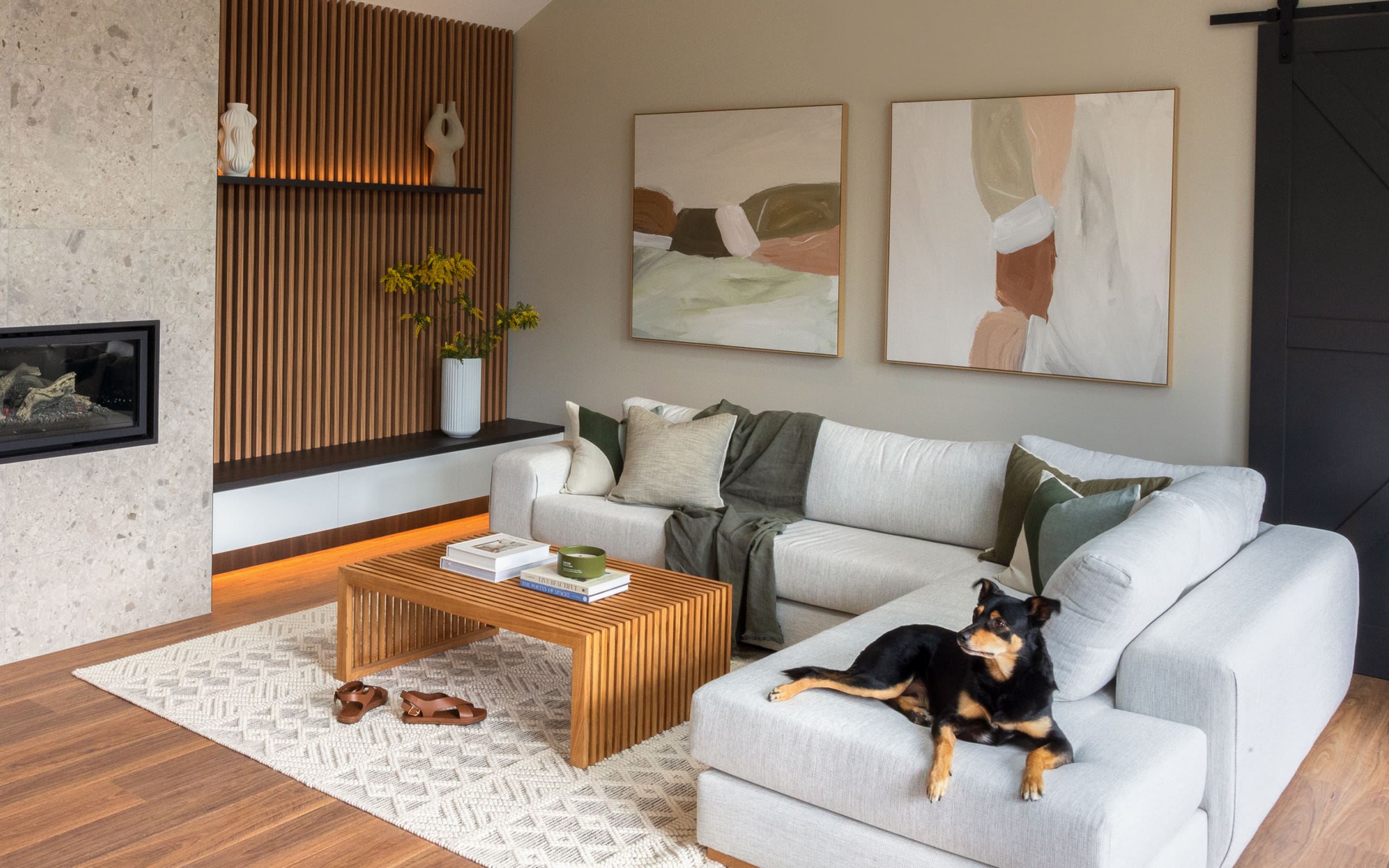 Open plan living area in a Davis Sanders home