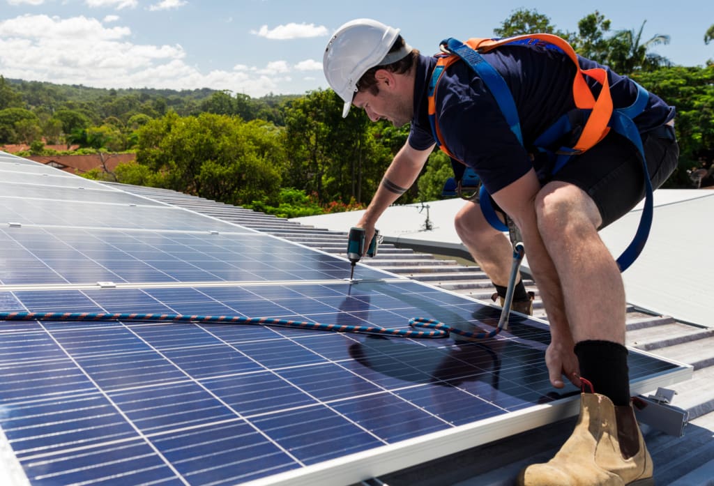 Davis Sanders home with a rooftop solar system