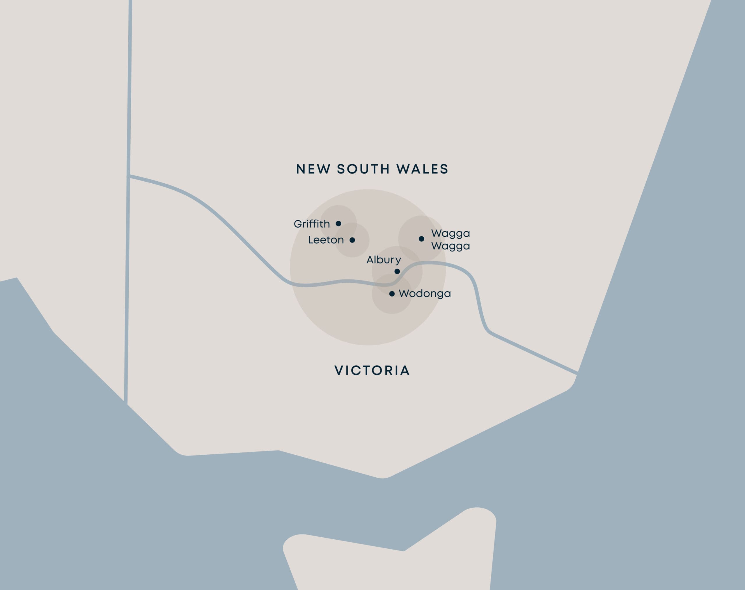 Map of the towns Davis Sanders builds in across NSW, Victoria and Queensland